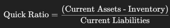 Quick Financial Ratios (Quick Ratio) Formula